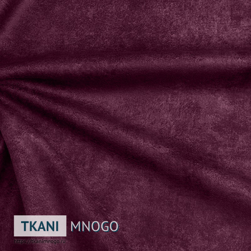 Фото материала велюра “Yura-11” (однотонный красный, бордовый)