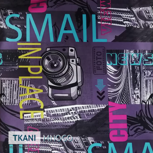 Фото фактуры микровелюра “Smail 6” геометрия.